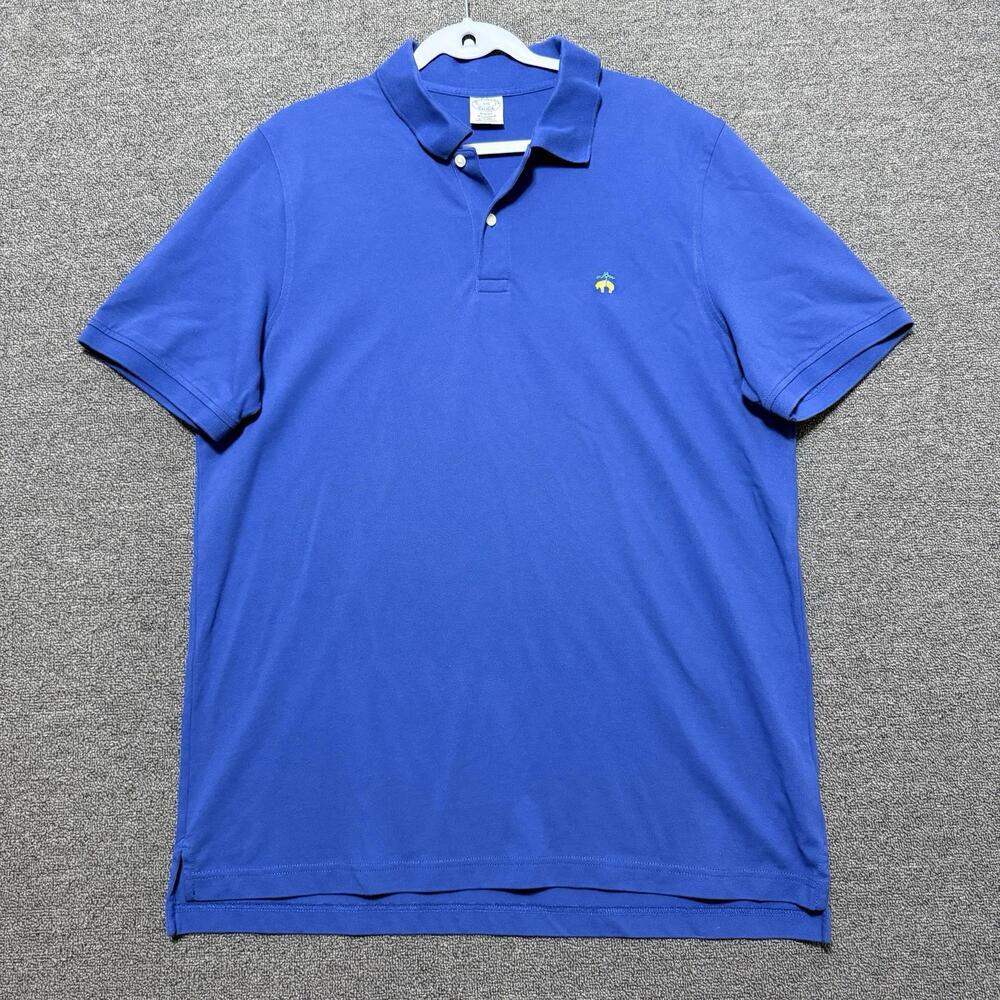 Brooks Brothers Shirt Mens XXL  Vibrant Blue Slim Fit Polo Preppy Spring Logo